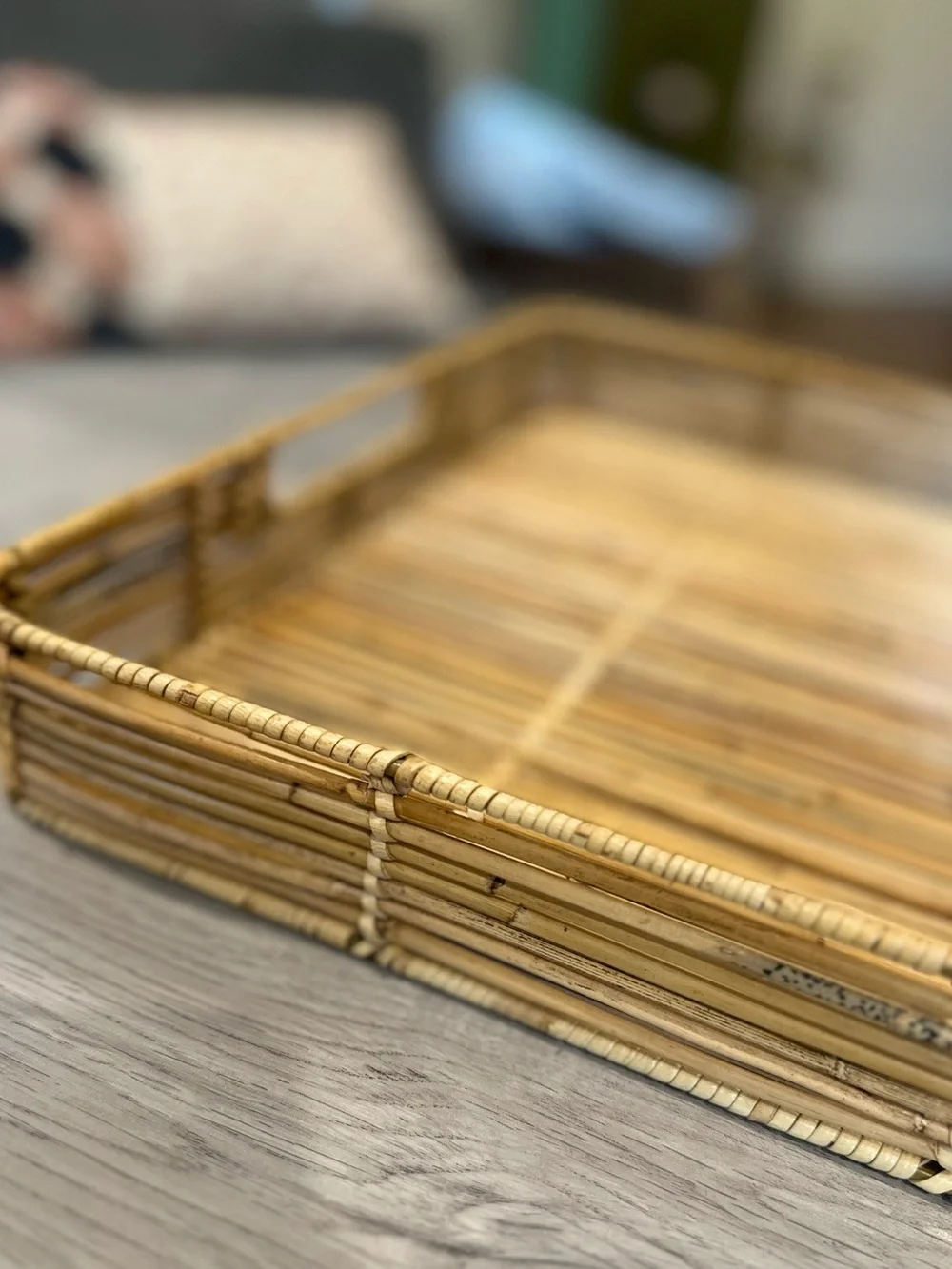 West Elm handwoven rattan